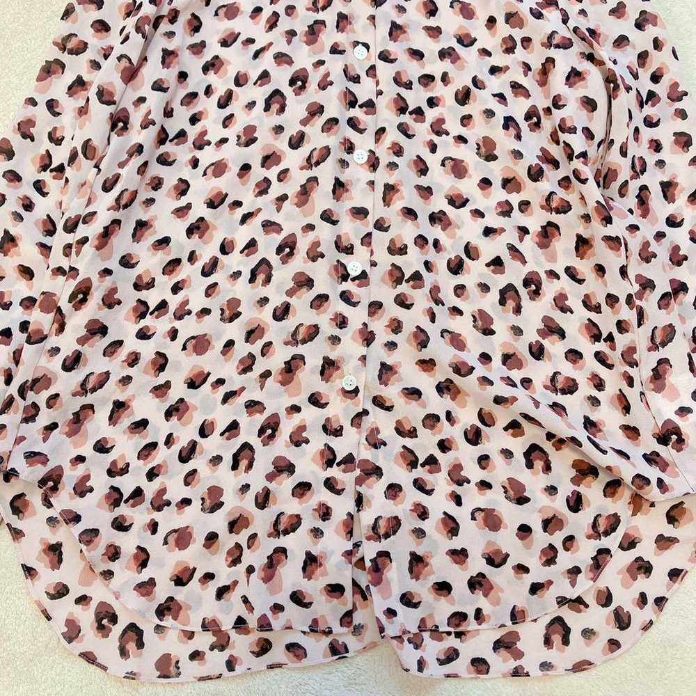 Theory 22SS Animal Print 100% Silk Blouse Long Sl… - image 3