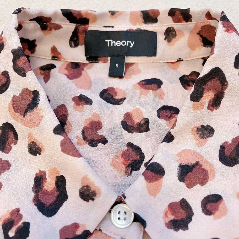 Theory 22SS Animal Print 100% Silk Blouse Long Sl… - image 5