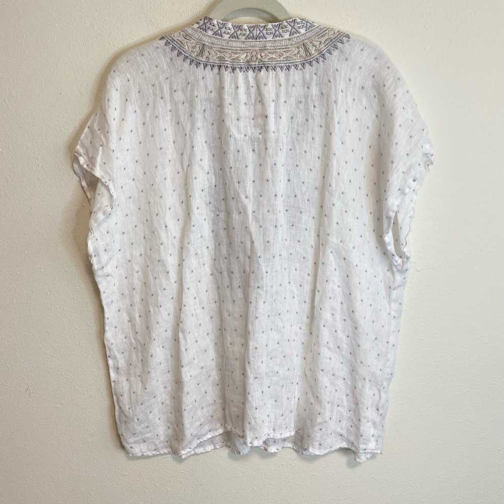 Johnny Was Women's Top Embroidered Linen Boho Art… - image 3