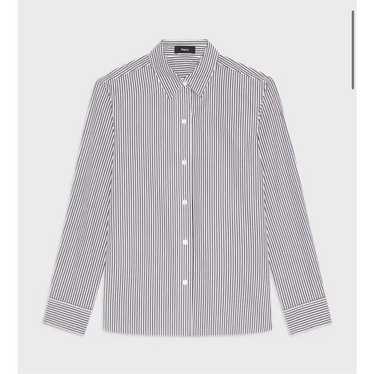 Theory dark grey and white stripped Straight Shir… - image 1