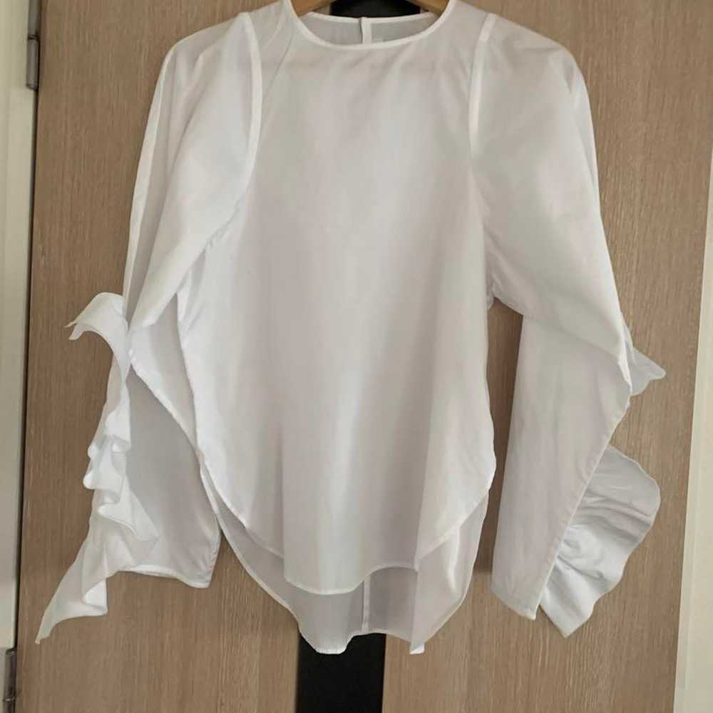 Noir Kei Ninomiya Frilled Sleeve White Blouse - image 1