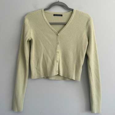 Brandy Melville Shannon Sweater Light Green Ribbe… - image 1