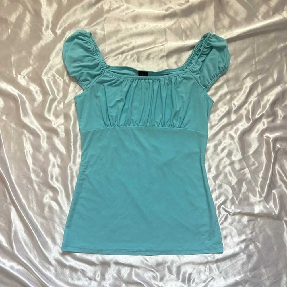 Wrapper y2k blue babydoll top - image 1