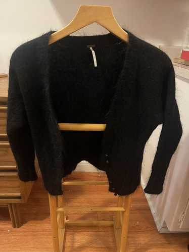 Free People Free People Black Fuzzy Knit Cardigan… - image 1