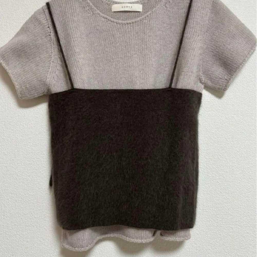 Knit top and vest set with short sleeves - image 3