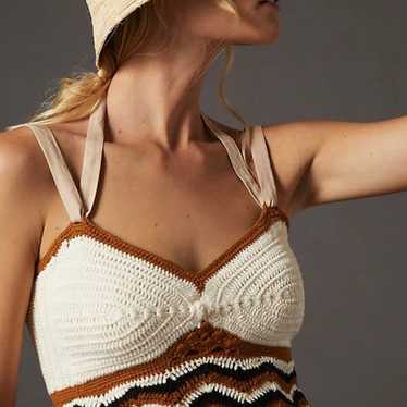 Stella Pardo Miray Tie-Back Crochet Tank Size Med… - image 1