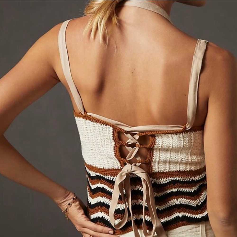 Stella Pardo Miray Tie-Back Crochet Tank Size Med… - image 3