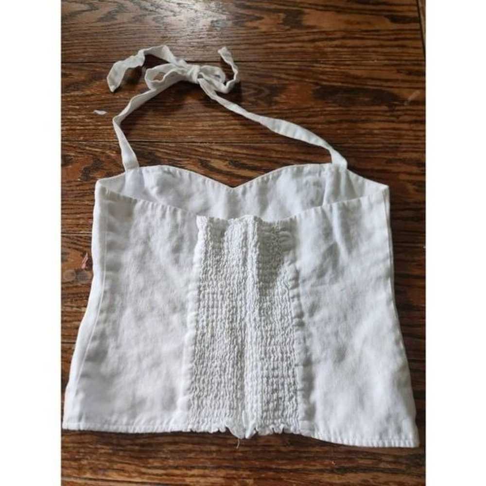 Reformation Jenna White linen top sz 8 - image 4