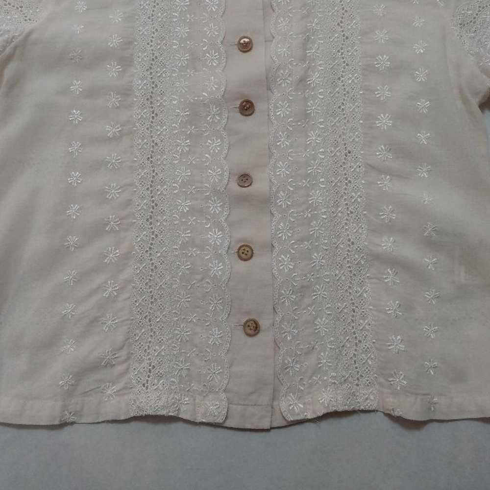 Jane Marple Lace Blouse Short Sleeves Beige - image 4