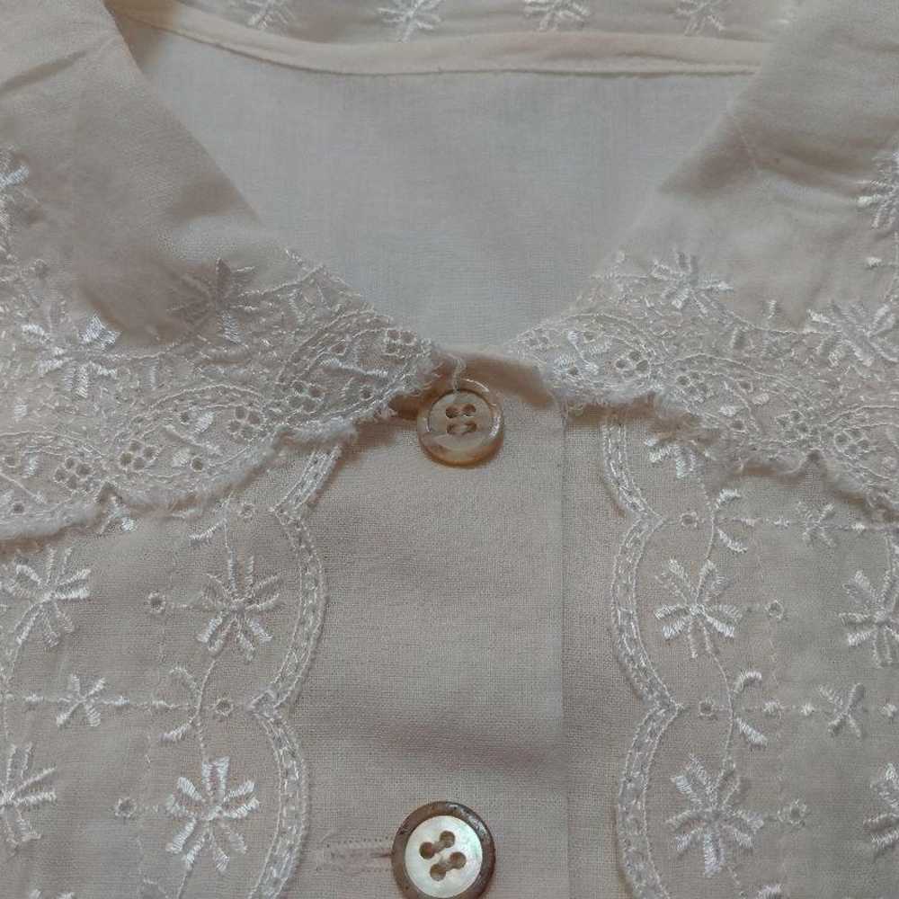 Jane Marple Lace Blouse Short Sleeves Beige - image 7