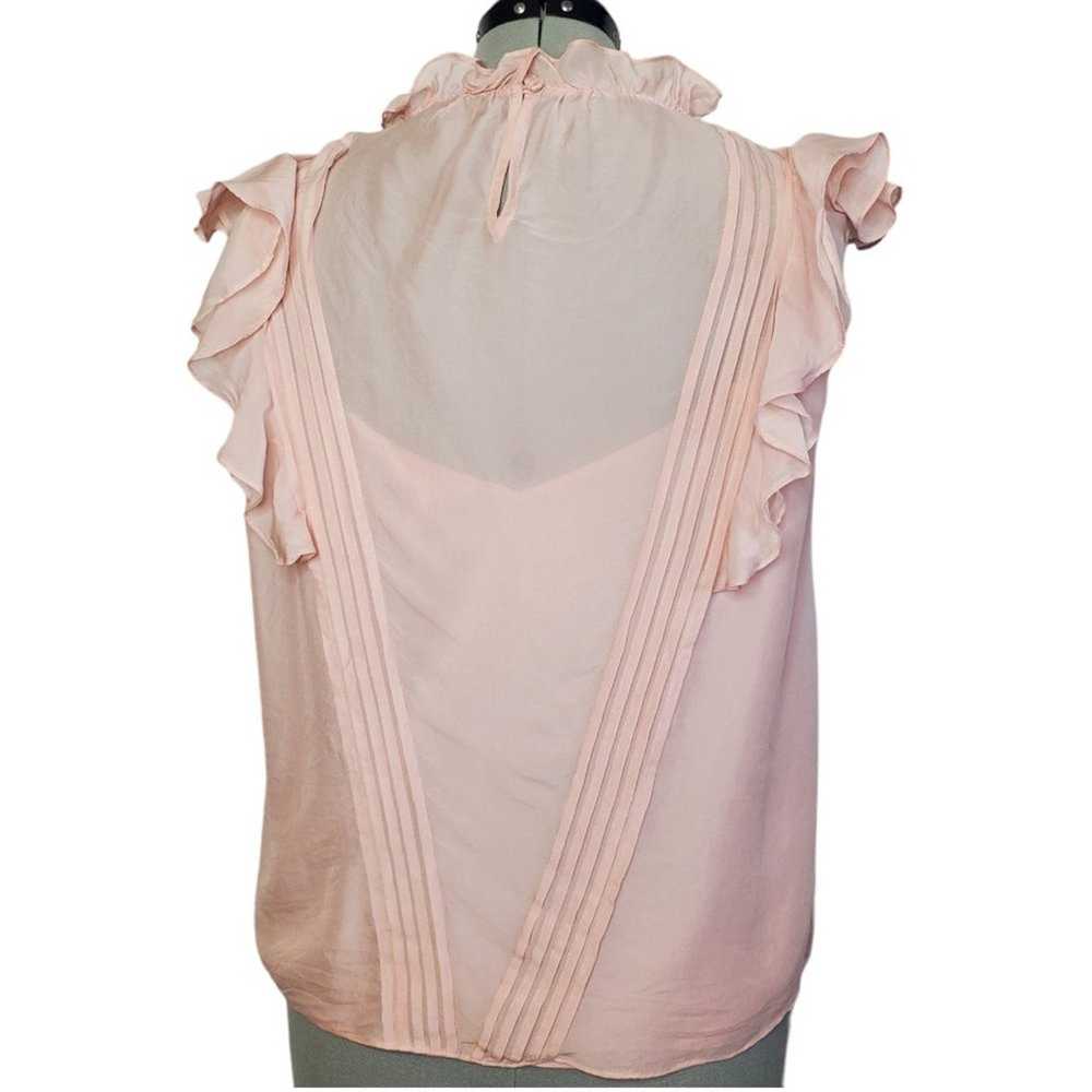 Rebecca Taylor Hana applique embroidered pink top… - image 2