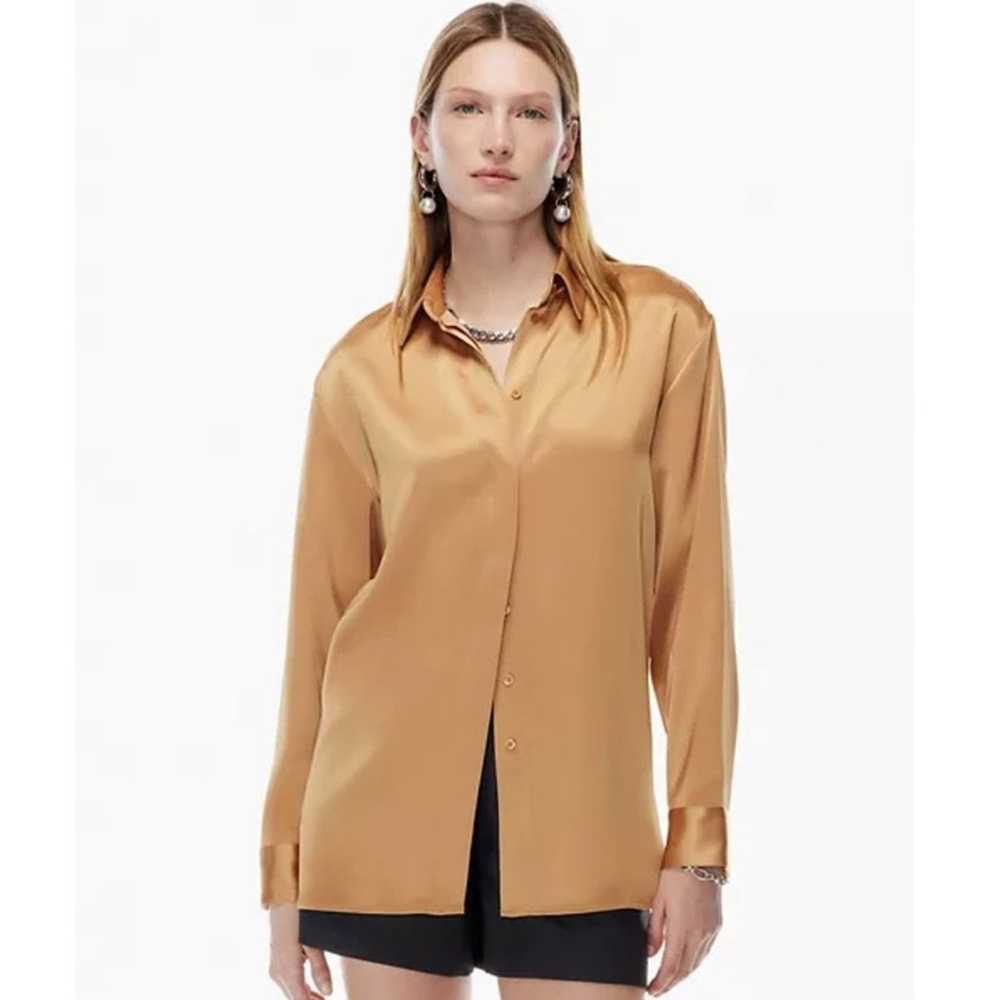 Aritzia Babaton Sable Satin Button-up Shirt in Cl… - image 9