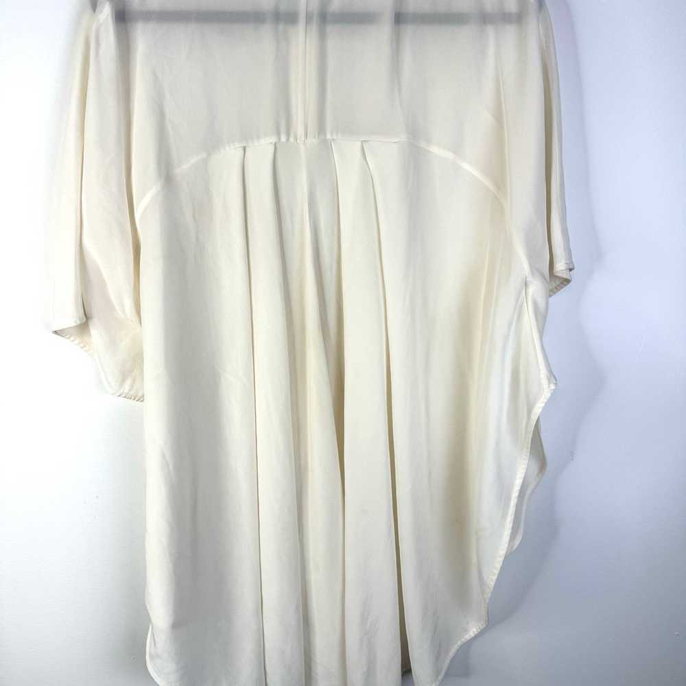 Anne Fontaine Blouse Silk Collared Off White Butt… - image 2