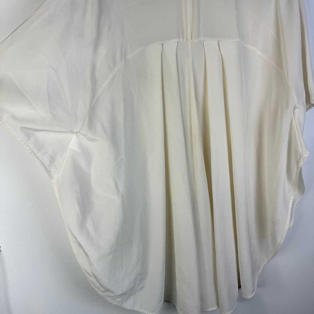 Anne Fontaine Blouse Silk Collared Off White Butt… - image 4