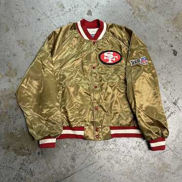 Vintage 90s Sz L NFL Chalk hot Line Zubaz San Francisco 49ers Jacket Made in USA