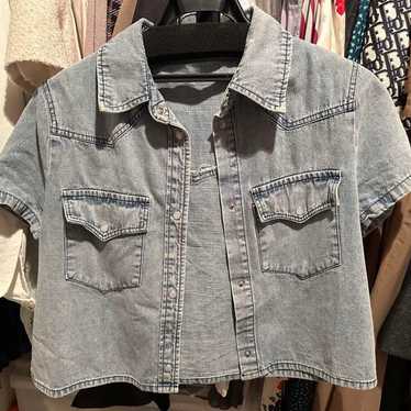 SAINT LAURENT Denim Short Sleeve Shirt M - image 1