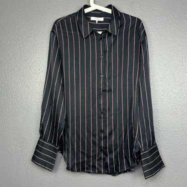 FRAME The Standard Stripe Stretch Silk Button-Up … - image 1