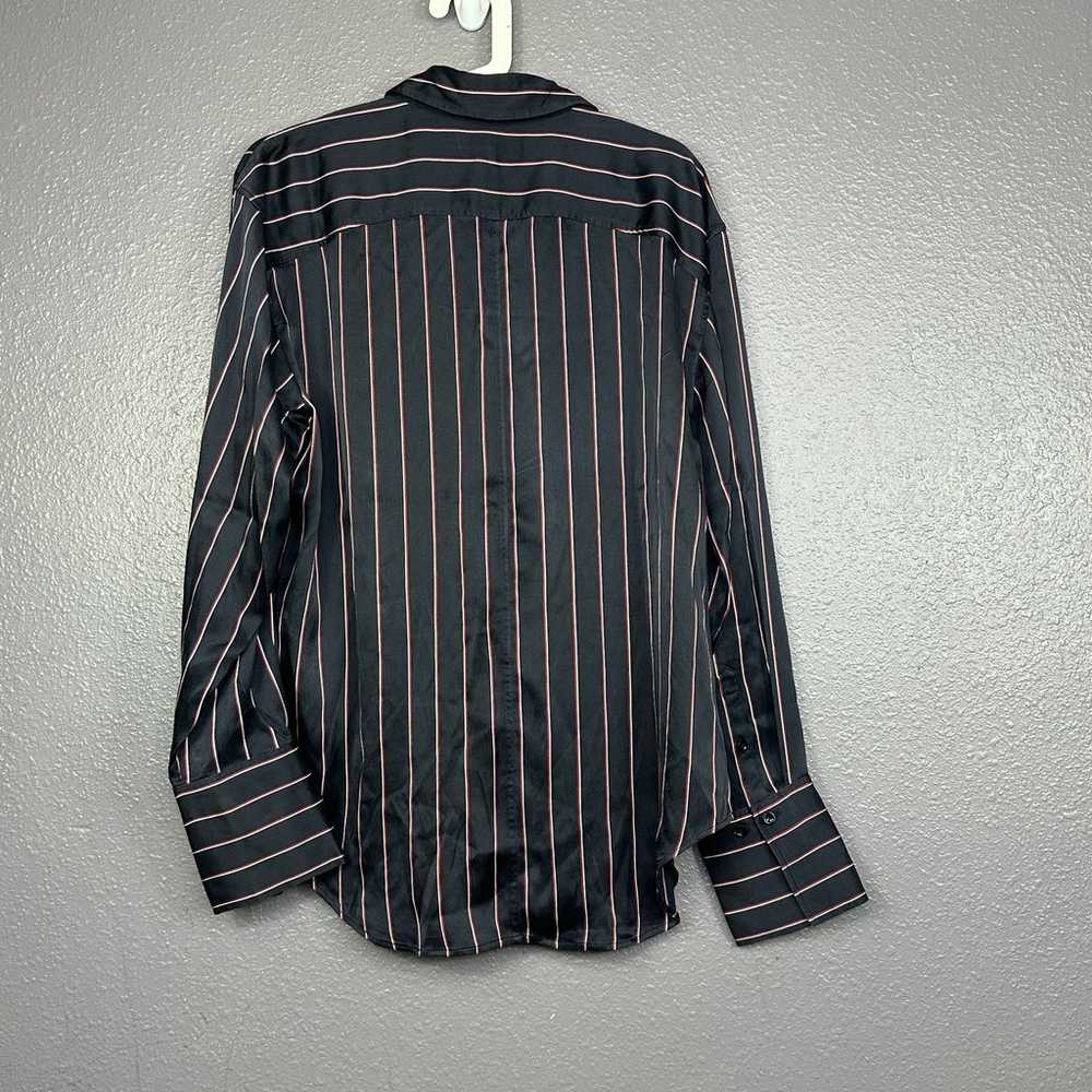 FRAME The Standard Stripe Stretch Silk Button-Up … - image 3