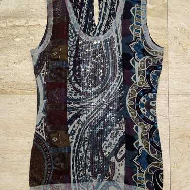 ETRO SILK Sleeveless Top women's  paisley and flo… - image 1