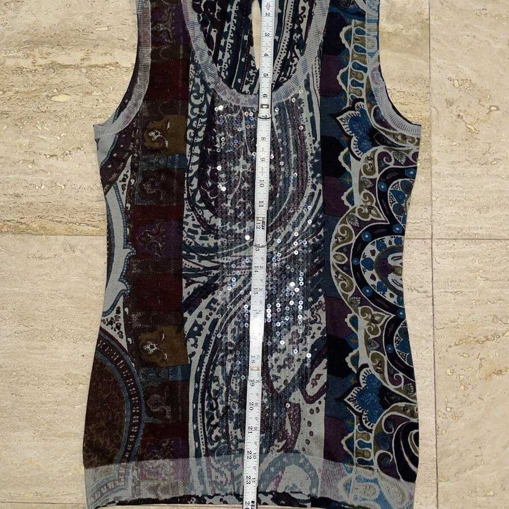 ETRO SILK Sleeveless Top women's  paisley and flo… - image 4