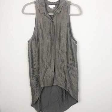 HELMUT LANG | Sleeveless Gray Button Down High Lo… - image 1