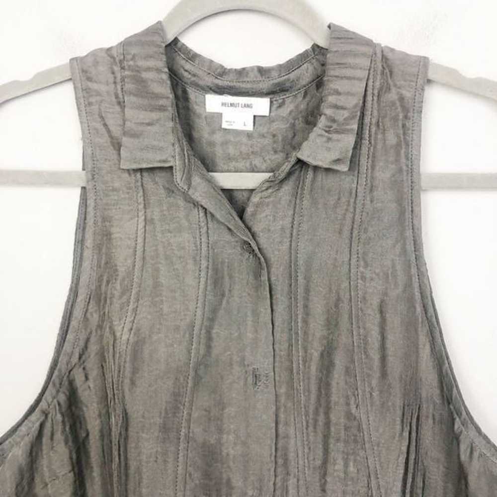 HELMUT LANG | Sleeveless Gray Button Down High Lo… - image 2