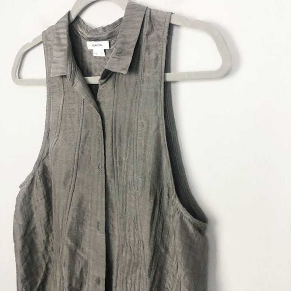 HELMUT LANG | Sleeveless Gray Button Down High Lo… - image 3