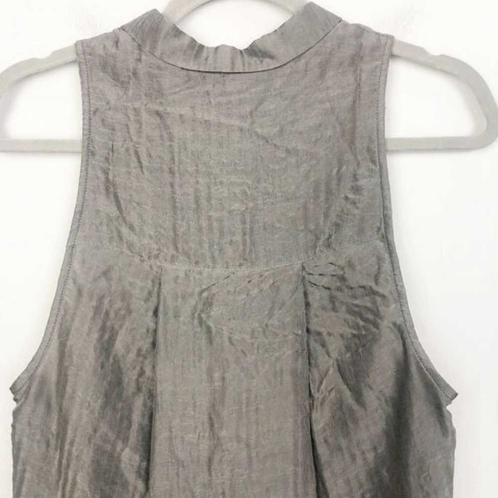 HELMUT LANG | Sleeveless Gray Button Down High Lo… - image 9