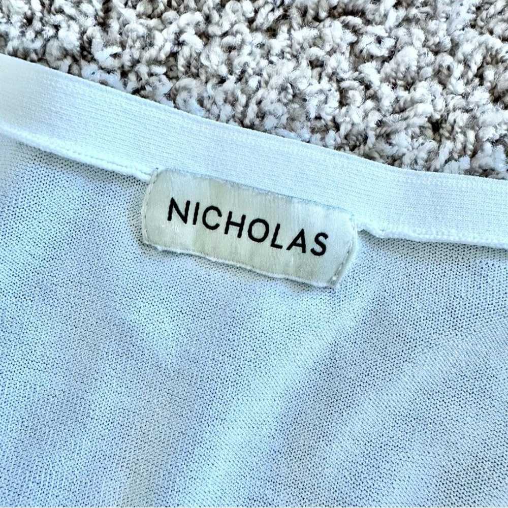 Nicholas Ruched Tie Front Knit Top in White Size … - image 9