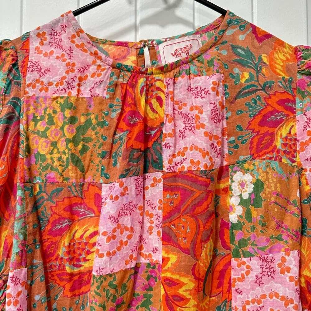 Banjanan Quilted Short-Sleeve Blouse Sz Large - image 2