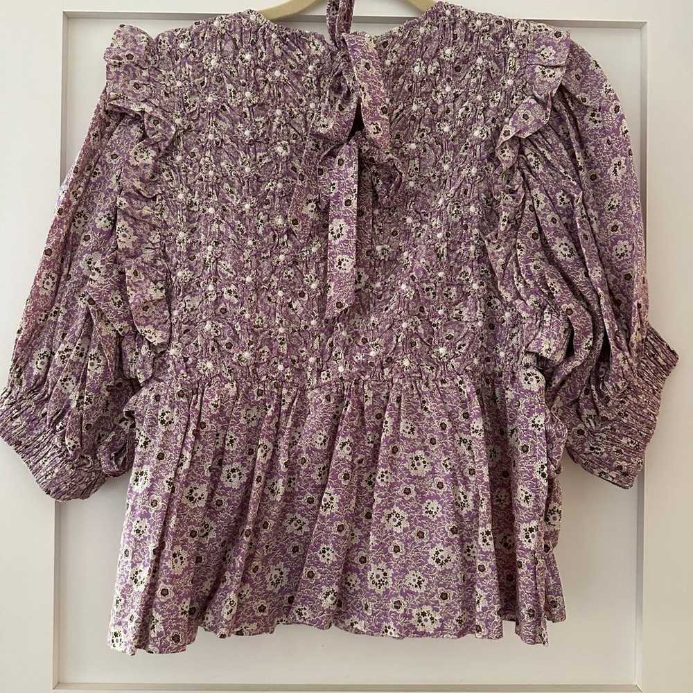 Ida puff sleeve smocked top - image 4