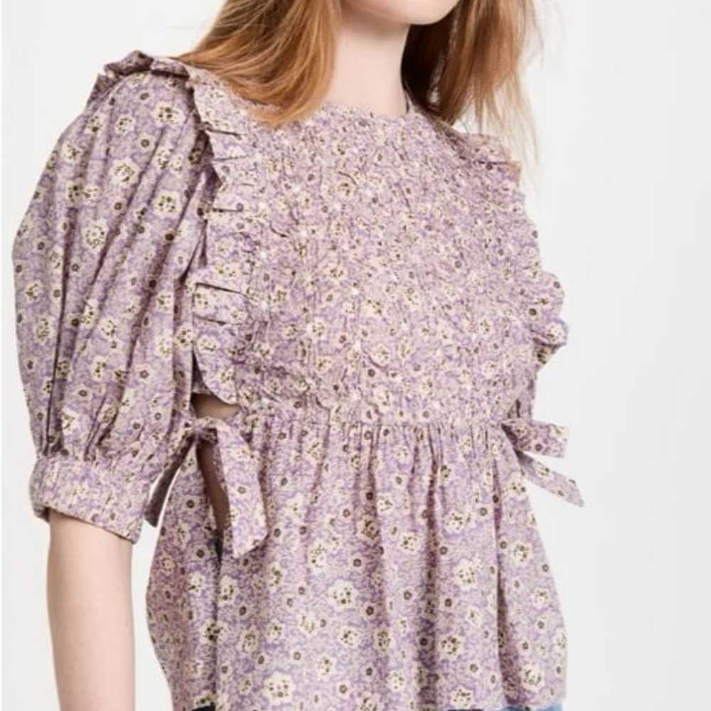 Ida puff sleeve smocked top - image 7