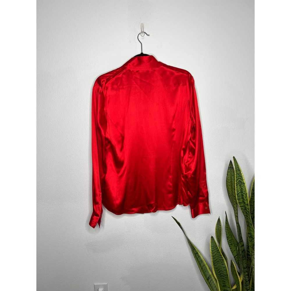 Lafayette 148 New York Red Silk Button Down Blous… - image 3