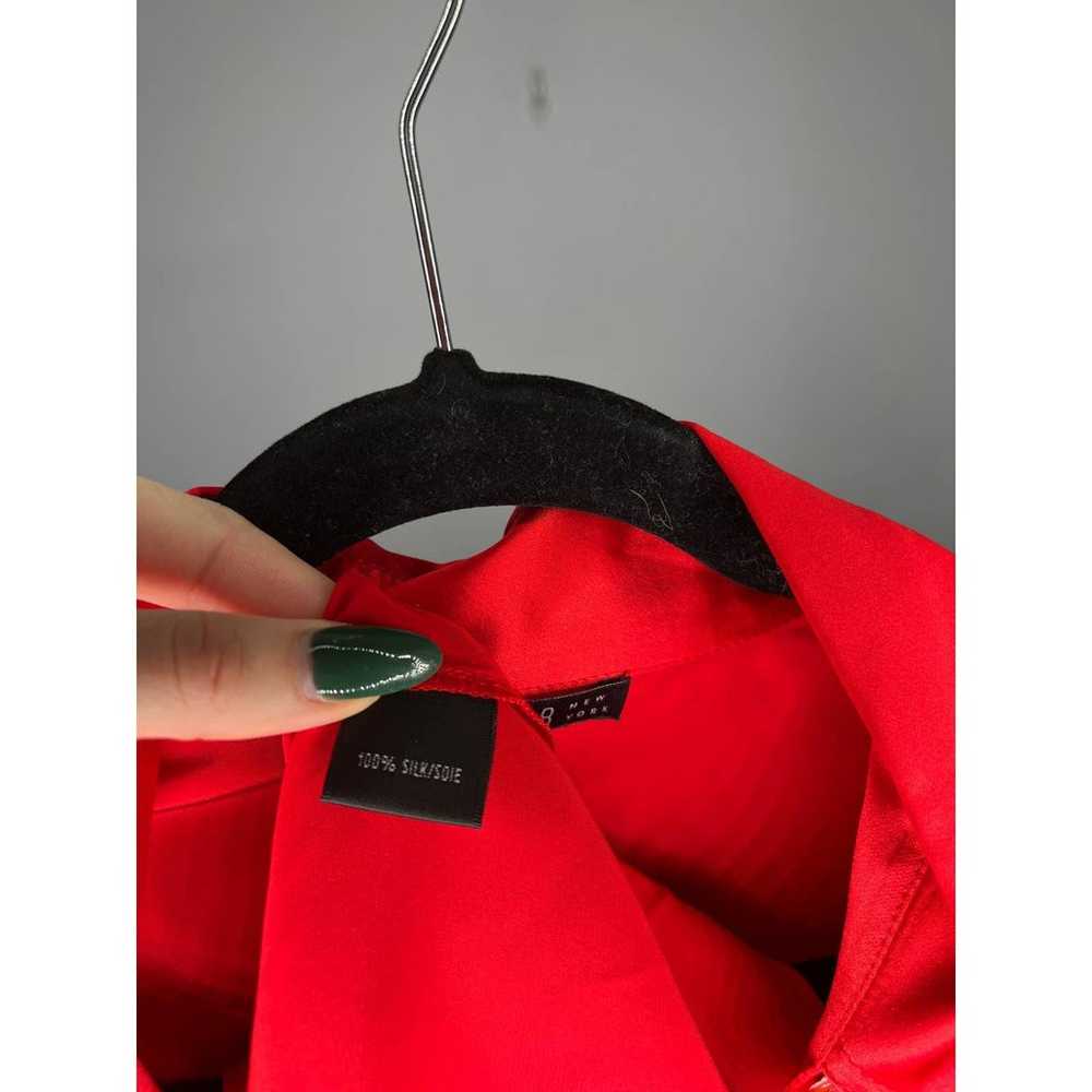 Lafayette 148 New York Red Silk Button Down Blous… - image 4