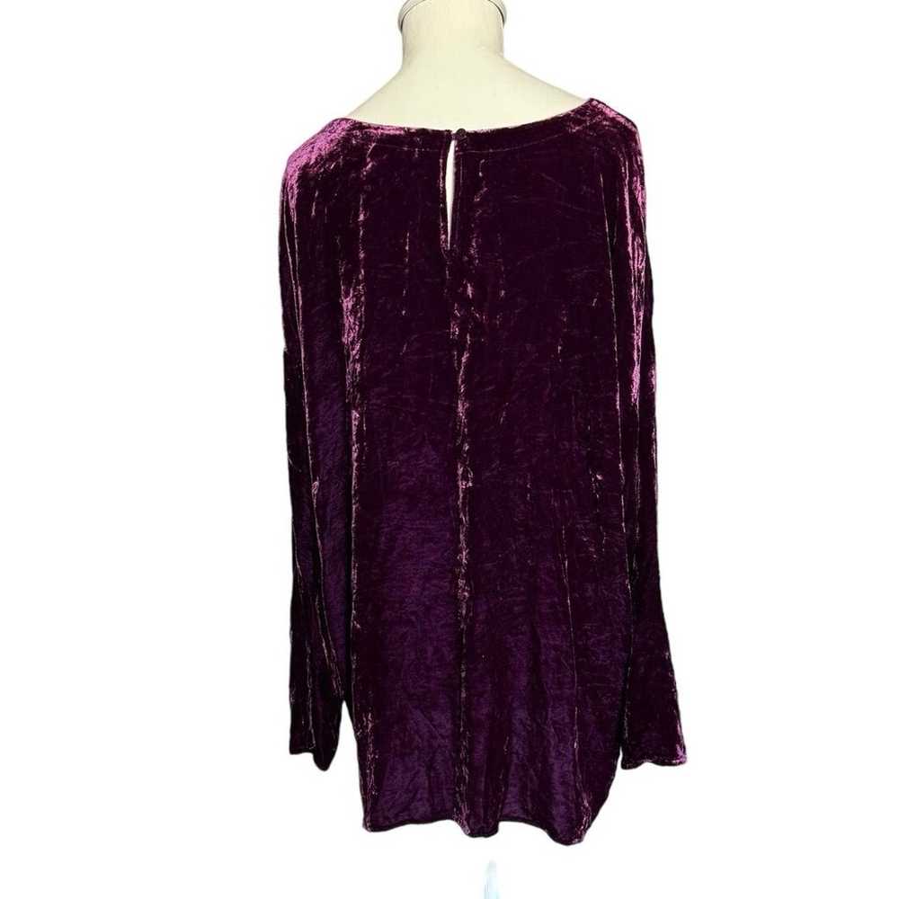 Eileen Fisher Velvet Silk Blend Top in Raisin Pur… - image 3