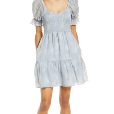 Madewell Lucie smocked silk mini dress