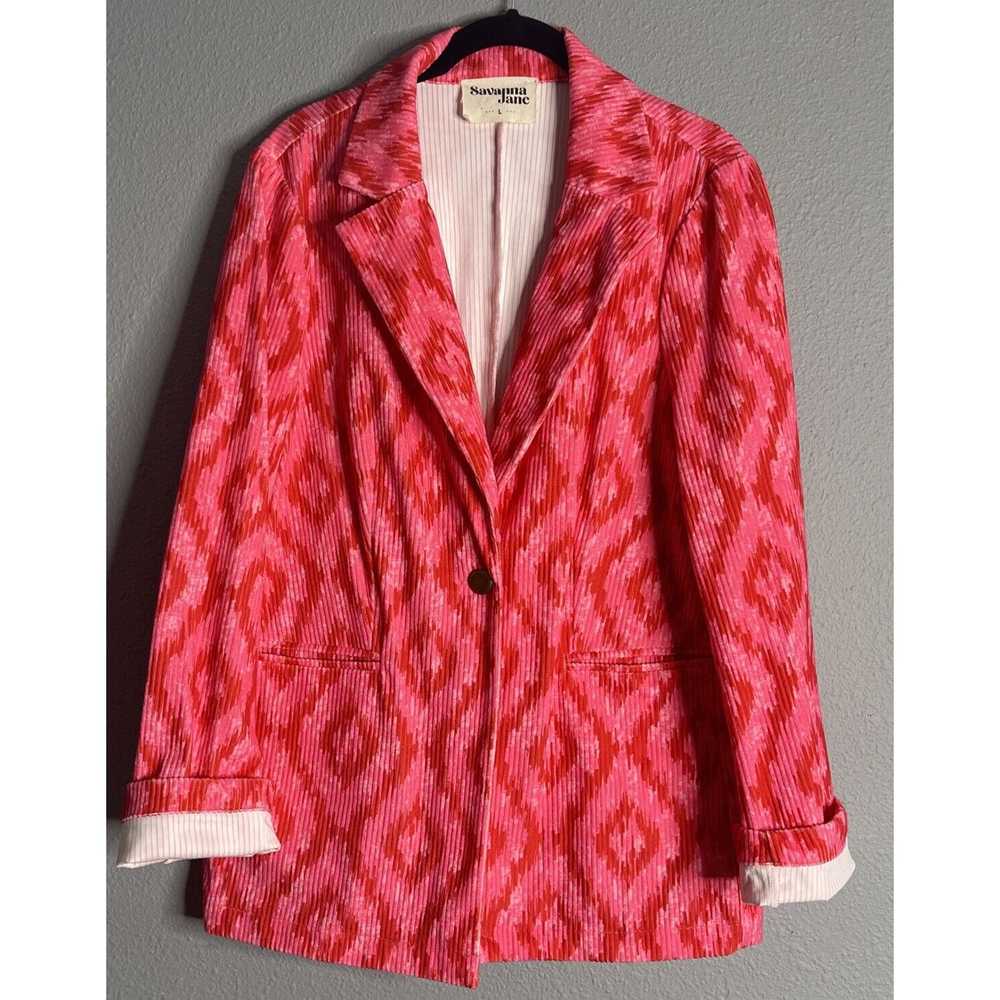 Savanna Jane Large Blazer Shacket Pink Corduroy P… - image 1