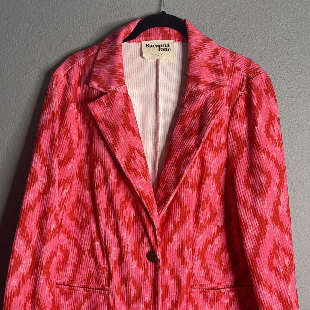 Savanna Jane Large Blazer Shacket Pink Corduroy P… - image 2