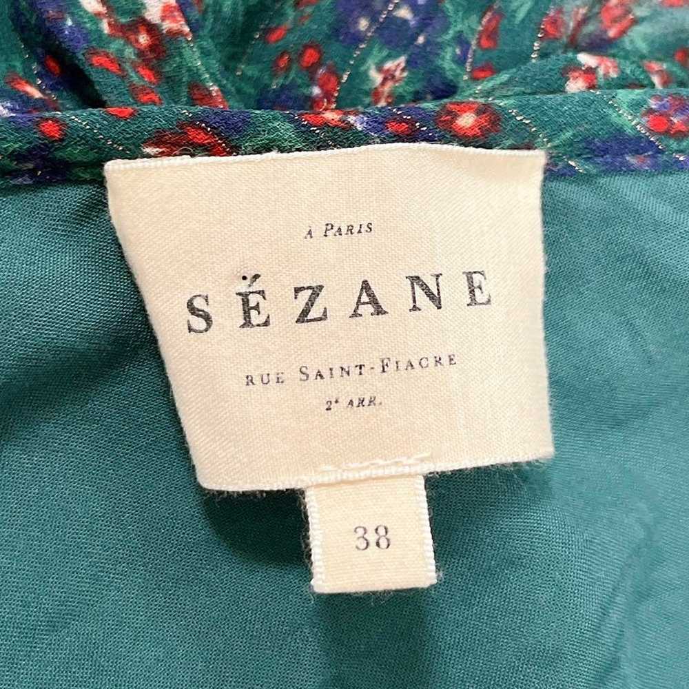 【SEZANE】Sezane Flower Print Blouse Pleated Lace F… - image 10