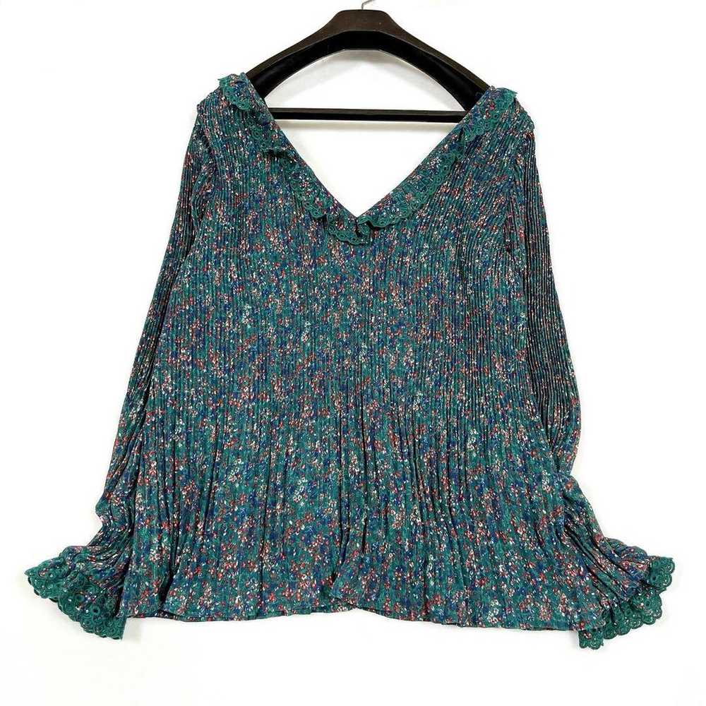 【SEZANE】Sezane Flower Print Blouse Pleated Lace F… - image 2