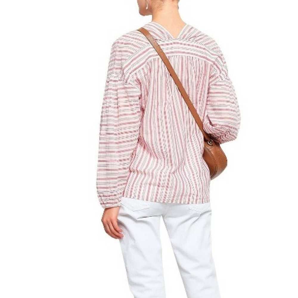 VINCE Size M Striped Cotton Top Billowy - image 2