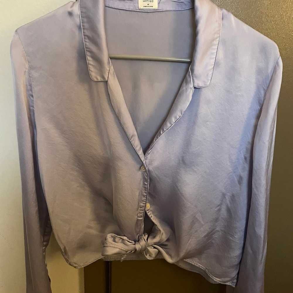 Aritzia Wilfred Front-Tie Shirt - image 2