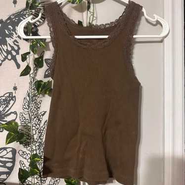 lace trim tank top brandy melville lace trim tank… - image 1