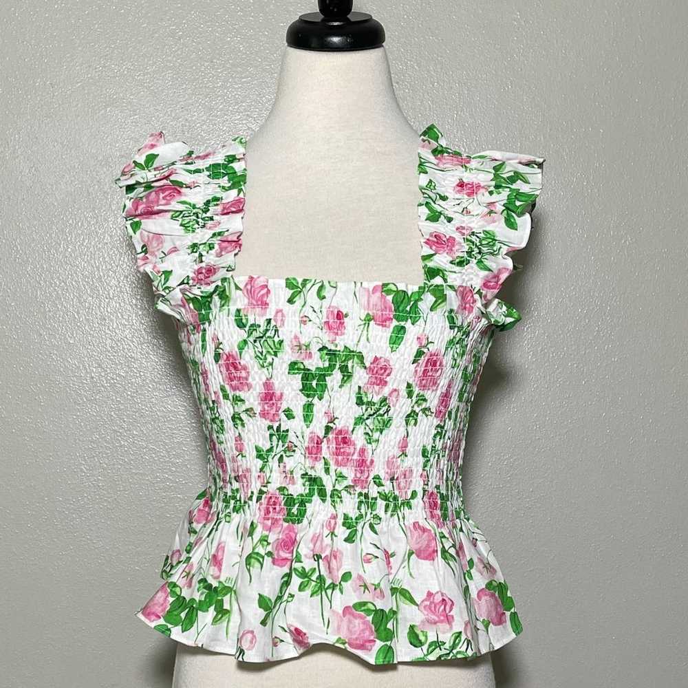 Hill House NWT Paz Nap Top L Floral Pink - image 1