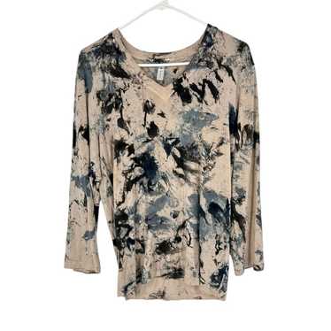 Heyne Bogut hand painted tie-dye V-neck pull over… - image 1