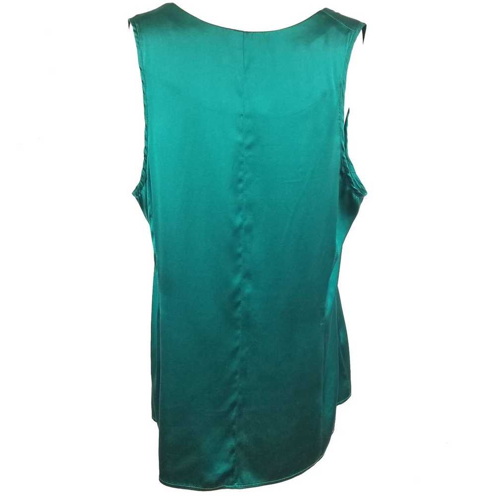 Nanette Lepore Teal 100% Silk Blouse Lg - image 2