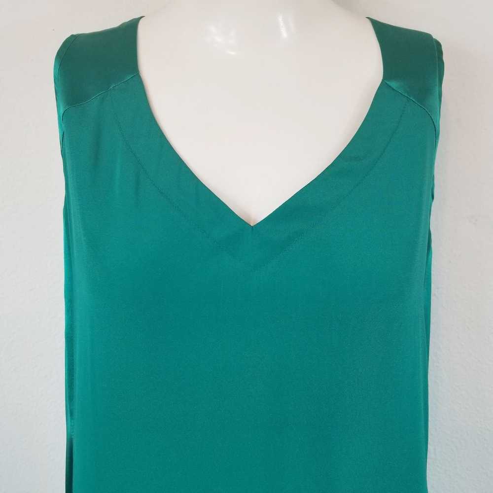 Nanette Lepore Teal 100% Silk Blouse Lg - image 3