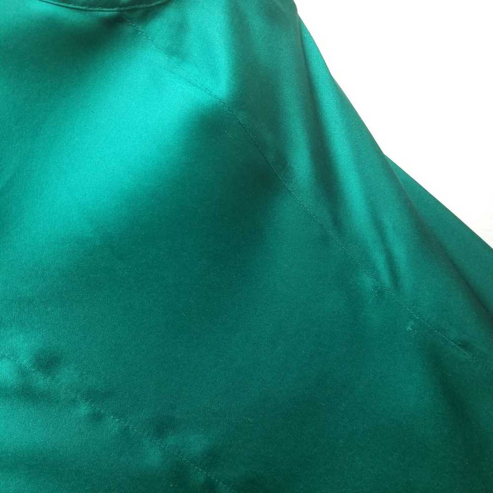 Nanette Lepore Teal 100% Silk Blouse Lg - image 4