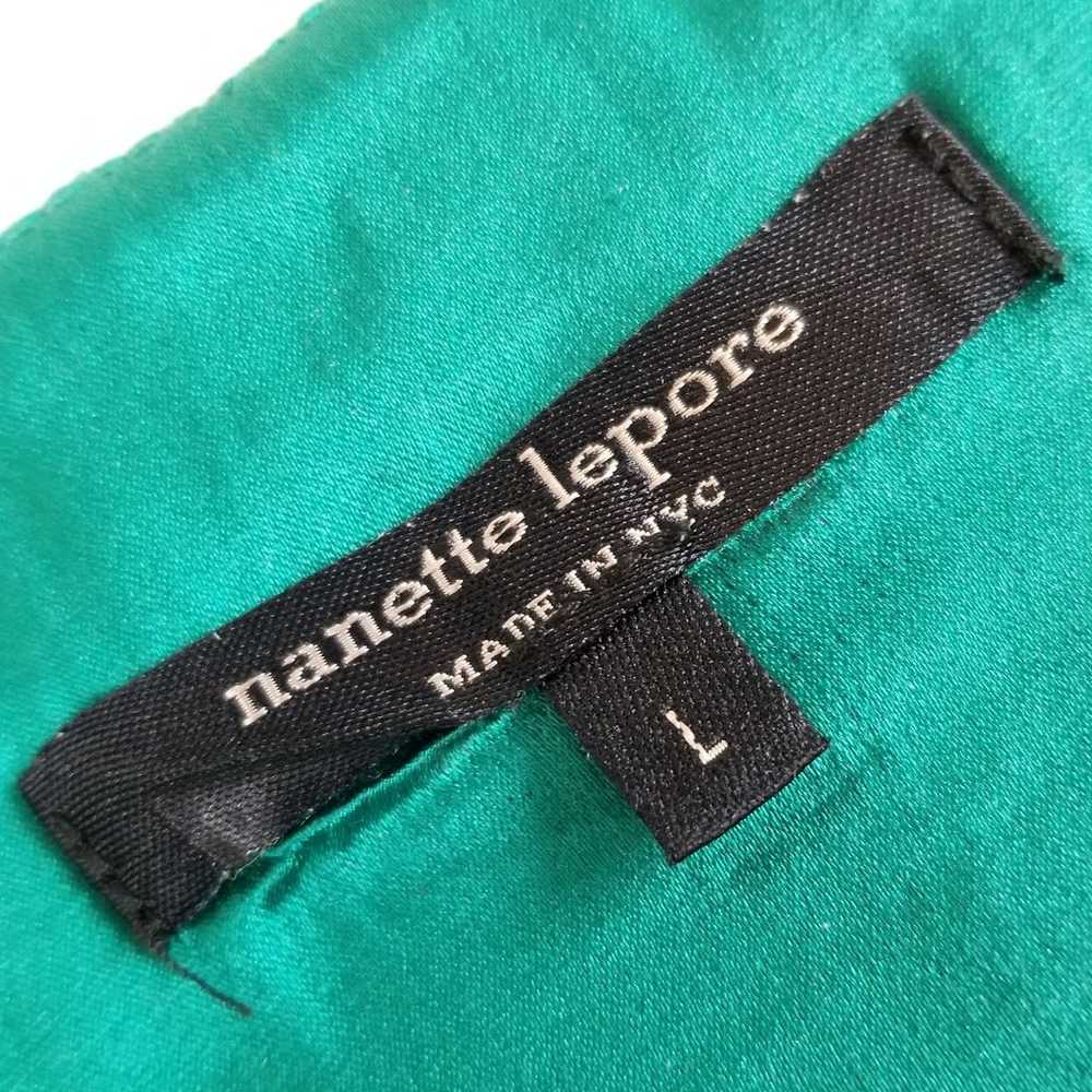 Nanette Lepore Teal 100% Silk Blouse Lg - image 5