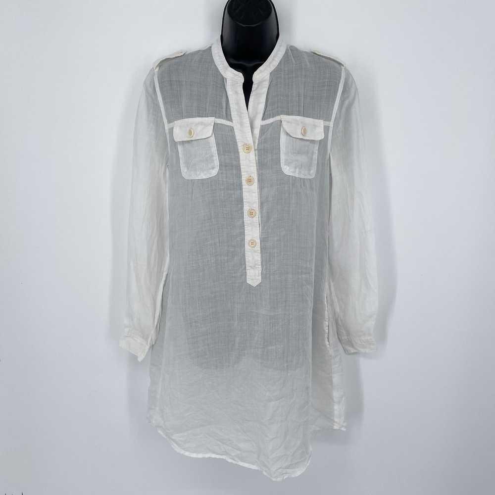 Pete & Greta by Johnny Was White Linen Shirt Dres… - image 1